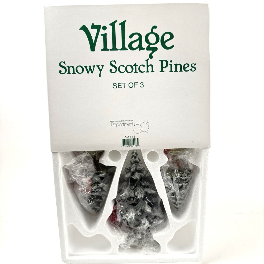 Department 56 Snowy Scotch Pines Set of 3 Trees Village Accessories 52615